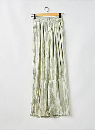 Pantalon large fermeture zippée sous rabat boutonné taille haute vert NASTY GAL femme
