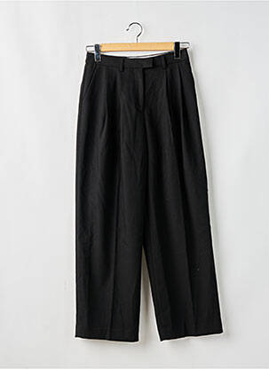 Pantalon large fermeture zippée sous rabat avec crochet taille haute noir NA-KD femme