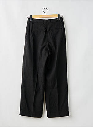 Pantalon large fermeture zippée sous rabat avec crochet taille haute noir NA-KD femme