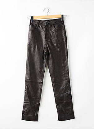 Pantalon droit taille haute taille haute marron SANDRO femme