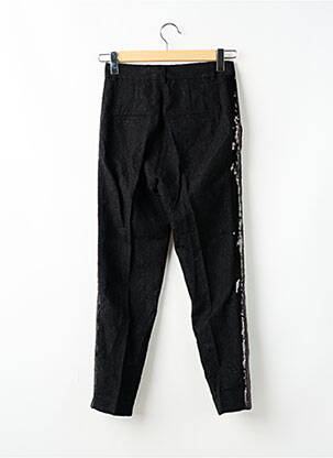 Pantalon droit taille à pinces taille haute noir IDANO femme