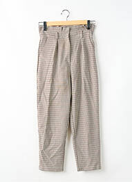 Pantalon droit taille à pinces taille haute beige FIND. femme