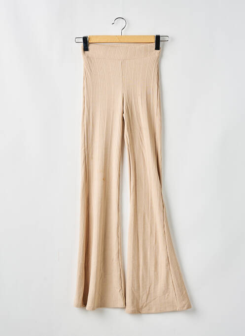 Pantalon flare beige BERSHKA pour femme