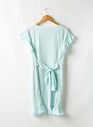 Robe mi-longue tissage crêpe manches courtes vert MOLLY BRACKEN femme