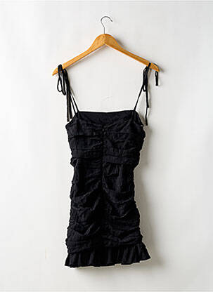 Robe courte tissage crêpe fines bretelles noir LOVERS + FRIENDS femme