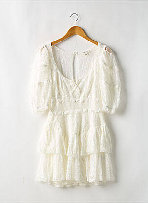 Robe courte manches courtes manches courtes blanc FOR LOVE & LEMONS femme