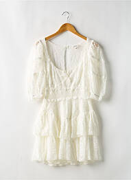 Robe courte coupe évasée manches courtes blanc FOR LOVE & LEMONS femme
