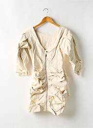 Robe courte fermeture zippée au dos manches courtes beige FOR LOVE & LEMONS femme
