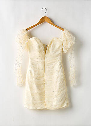 Robe courte fermeture zippée au dos manches longues beige HOUSE OF CB LONDON femme