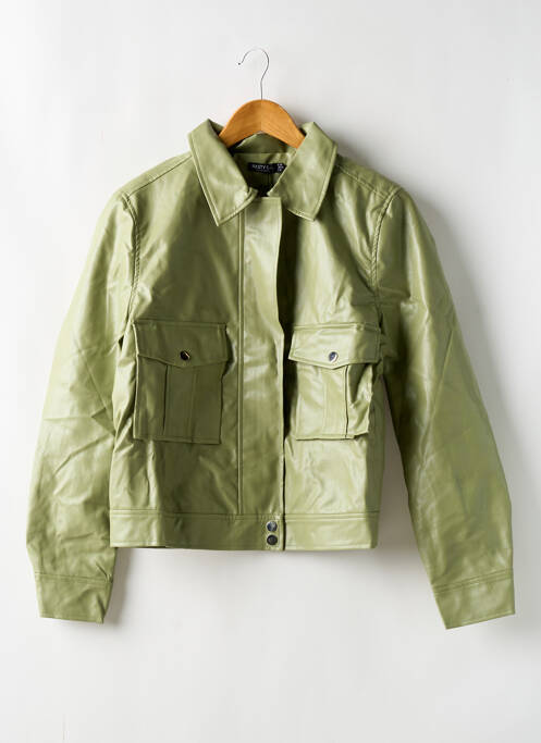 Veste simili cuir vert NASTY GAL pour femme