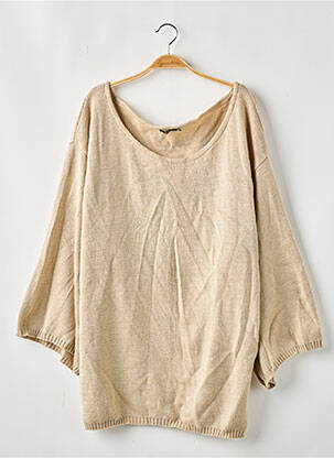 Pull col rond manches longues beige BOOHOO femme