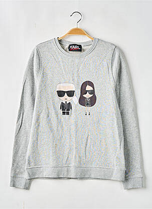 Sweat-shirt  manches longues gris KARL LAGERFELD femme