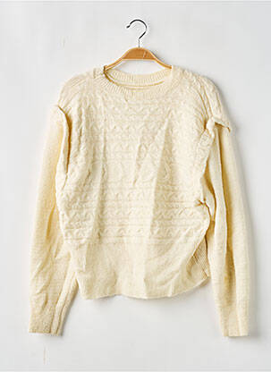 Pull resserrée sur le bas manches longues beige SANS MARQUE femme