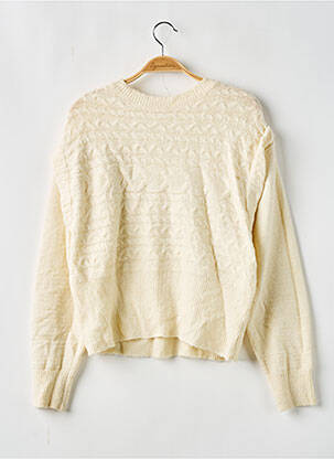Pull resserrée sur le bas manches longues beige SANS MARQUE femme
