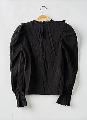 Blouse poignets boutonnés avec fente manches longues noir LOAVIES femme