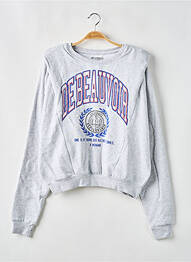 Sweat-shirt sérigraphie manches longues gris ELEVEN PARIS femme