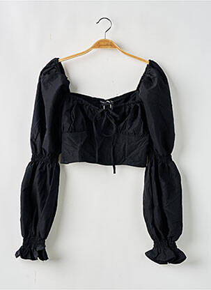 Blouse manches longues manches longues noir BOOHOO femme