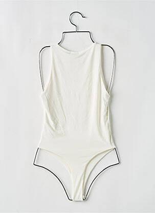 Body effet matière satinée sans manche blanc BOOHOO femme
