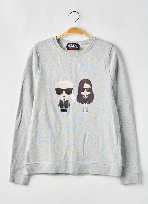 Sweat-shirt  manches longues gris KARL LAGERFELD femme