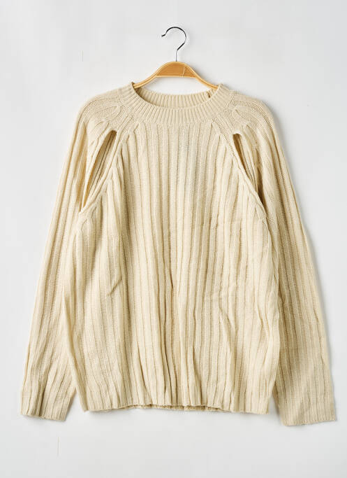 Pull col rond manches longues beige NASTY GAL femme