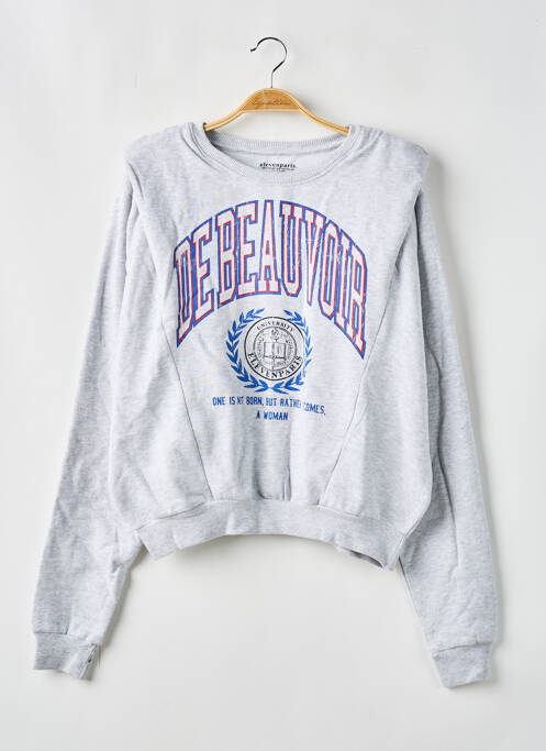 Sweat-shirt gris ELEVEN PARIS pour femme