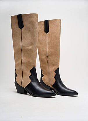 Bottes cubain talon de 4 à 6cm beige VANESSA WU femme