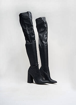 Cuissardes tissage satiné talon haut de 10cm et plus noir STEVE MADDEN femme