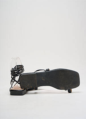 Tongs fermeture lacets talon plat jusqu'à 3cm noir RAID femme