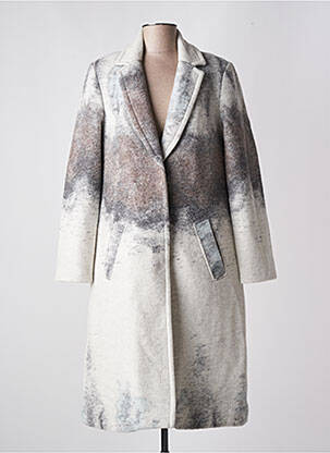 Manteau long coupe cintrée sans capuche gris MC PLANET femme