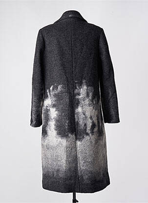 Manteau long coupe cintrée sans capuche gris fonce MC PLANET femme