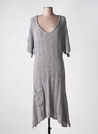 Robe mi-longue manches 3/4 manches 3/4 gris OLIVER JUNG femme