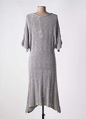 Robe mi-longue manches 3/4 manches 3/4 gris OLIVER JUNG femme