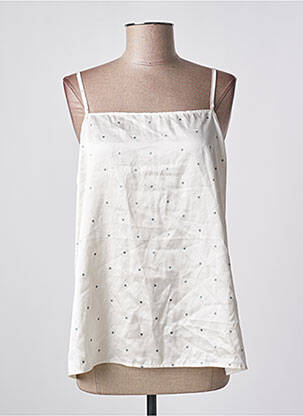Top col carré fines bretelles beige JAN N JUNE femme
