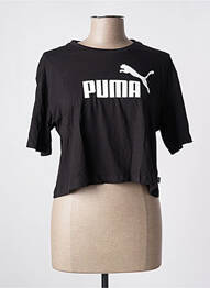 T-shirt sérigraphie floquée manches courtes noir PUMA femme