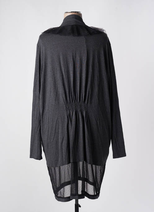 Gilet manches longues gris BE THE QUEEN pour femme