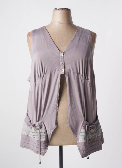 Gilet sans manche gris BE THE QUEEN pour femme