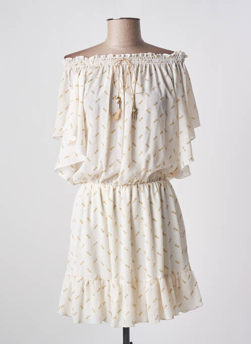 Robe courte beige LAURA JANE pour femme