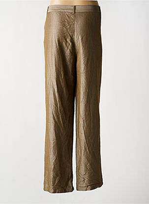 Pantalon droit fermeture zippée sous rabat boutonné marron BE THE QUEEN femme