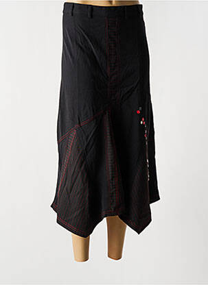 Jupe mi-longue coupe droite noir BE THE QUEEN femme