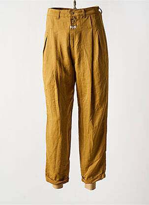 Pantalon 7/8 fermeture zippée sous rabat boutonné beige CLOSED femme