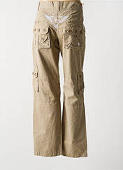 Pantalon cargo beige GANGSTER UNIT pour femme seconde vue