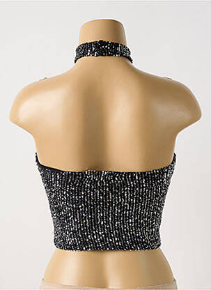 Top coupe cintrée sans manche noir BROWNIE femme