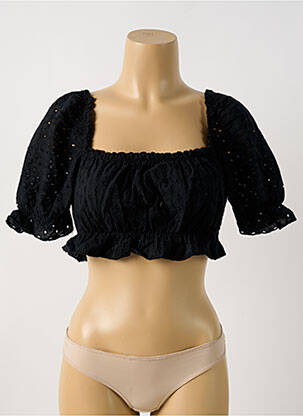 Blouse manches courtes manches courtes noir BOOHOO femme