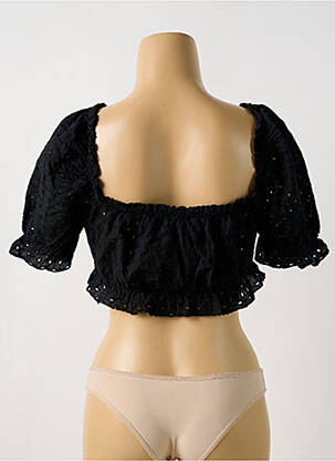 Blouse manches courtes manches courtes noir BOOHOO femme
