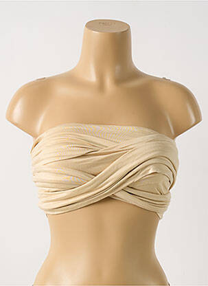 Top stretch sans manche beige RUMOURS femme