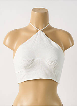 Top coupe cintrée fines bretelles blanc NASTY GAL femme