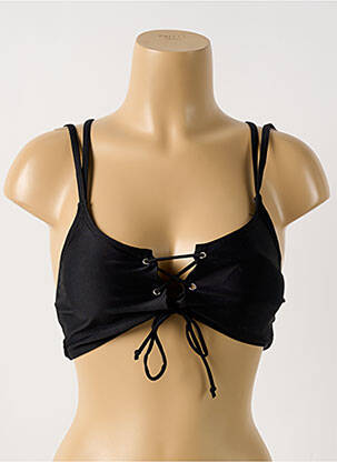 Haut de maillot de bain stretch haut soutien-gorge avec mousse de rembourrage amovible noir SANS MARQUE femme
