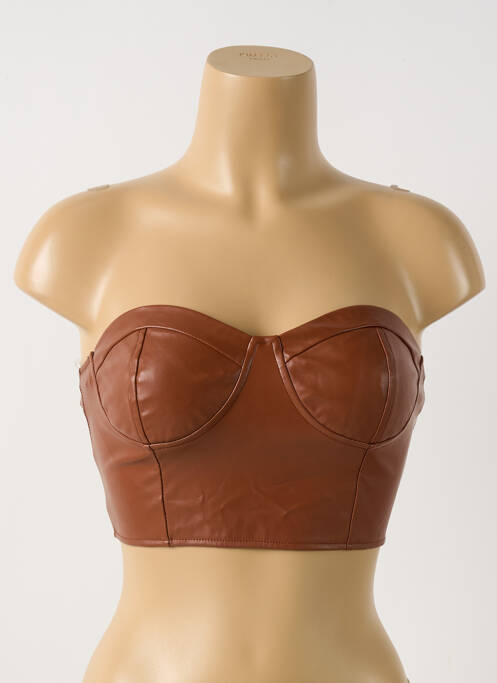 Top marron BOOHOO pour femme
