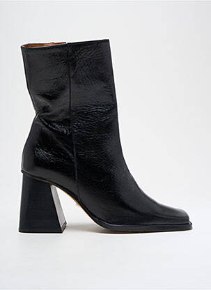 Bottines/boots tissage satiné talon de 4 à 6cm noir ANGEL ALARCON femme