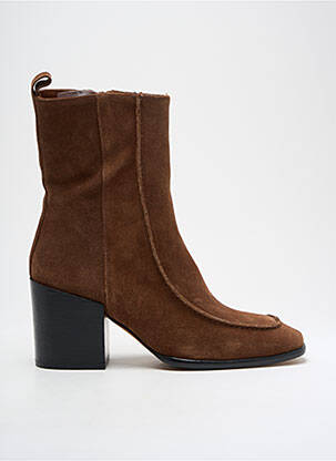 Bottines/boots nubuck talon de 4 à 6cm marron ANGEL ALARCON femme